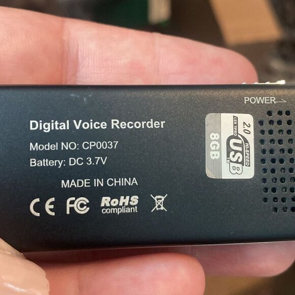 EUC aLLreli CP0037 Rechargeable Spy 8GB 1165Hr Digital Audio Voice Recorder - Picture 10 of 14